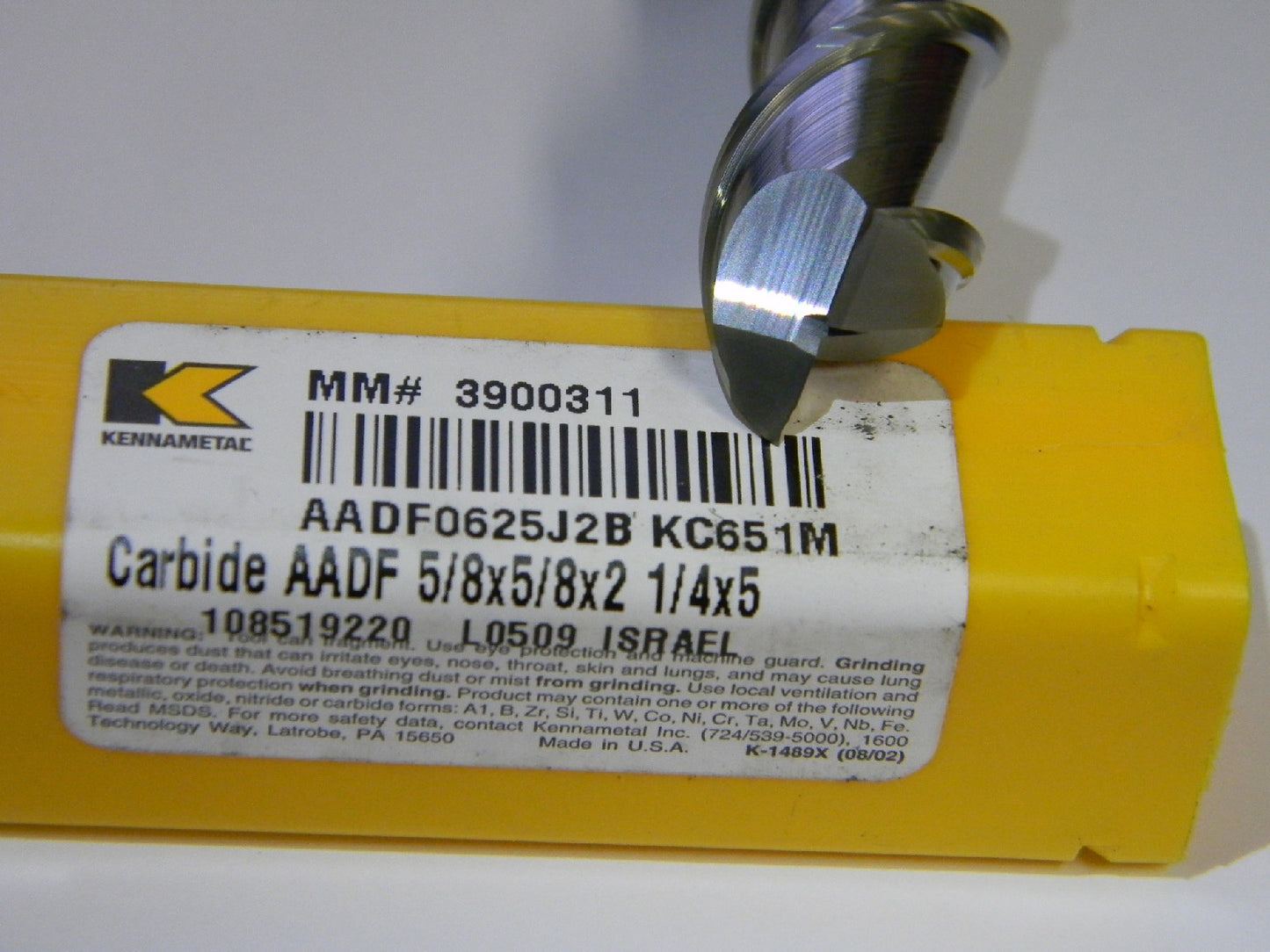 Kennametal Carbide End Mill 5/8 Dia 2Fl 2.75 LOC 5/8" Shk Diameter 5L 39
