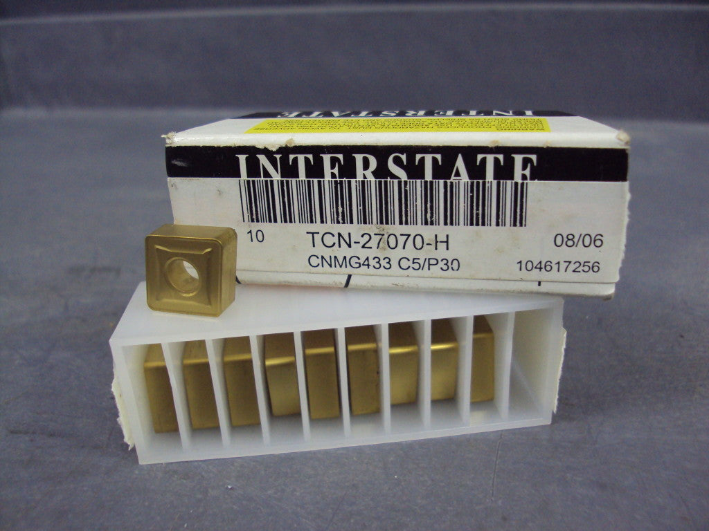 Interstate CNMG433 C5/P30 Carbide Inserts Qty 10 TCN-2707-H