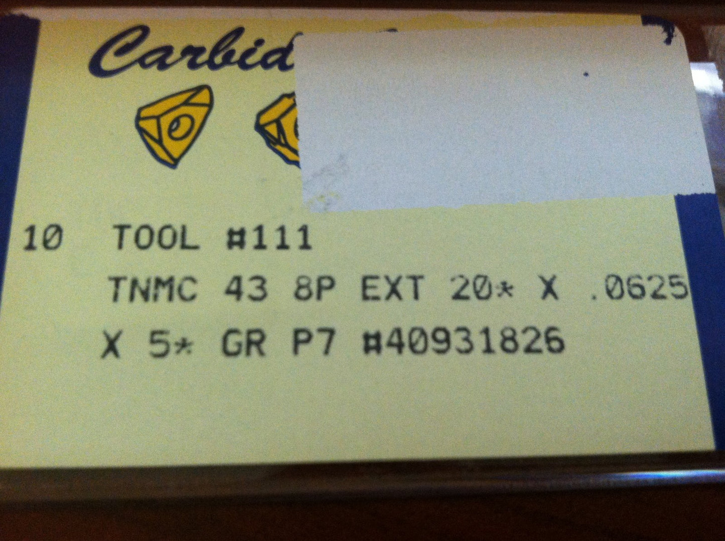 Carbide Grinding Index Carbide Grooving Inserts TNMC438P Ext P7 QTY 10 40931826