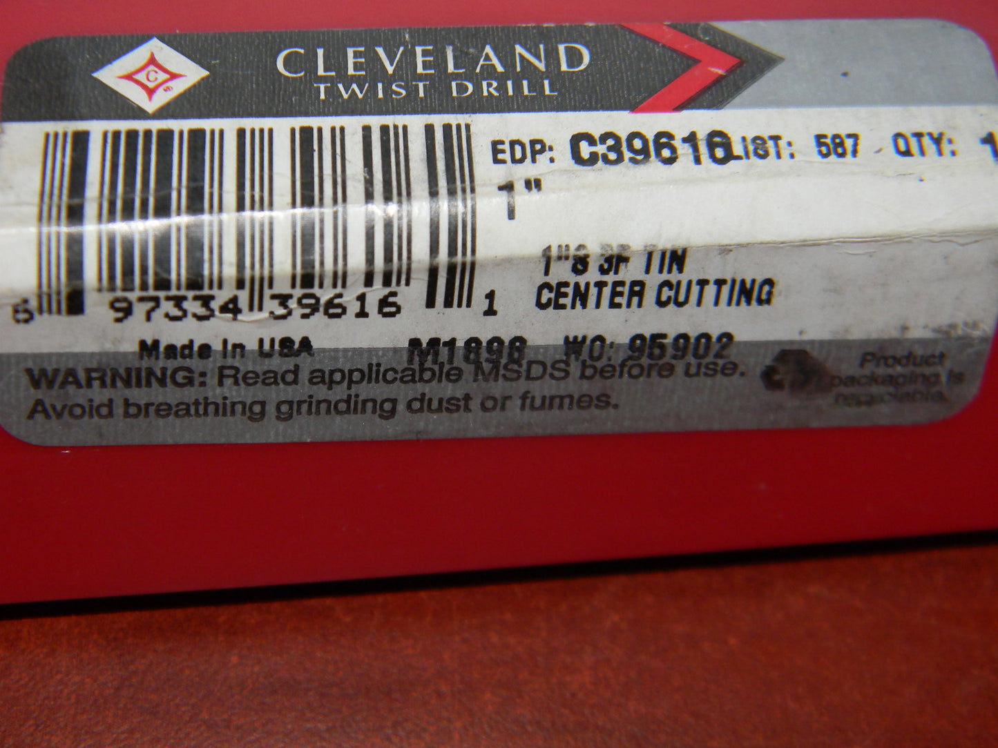 Cleveland 1" x 1-7/8" x 6.3750" HSS 30º 3-Flute TiN Double End Mill USA #C39616