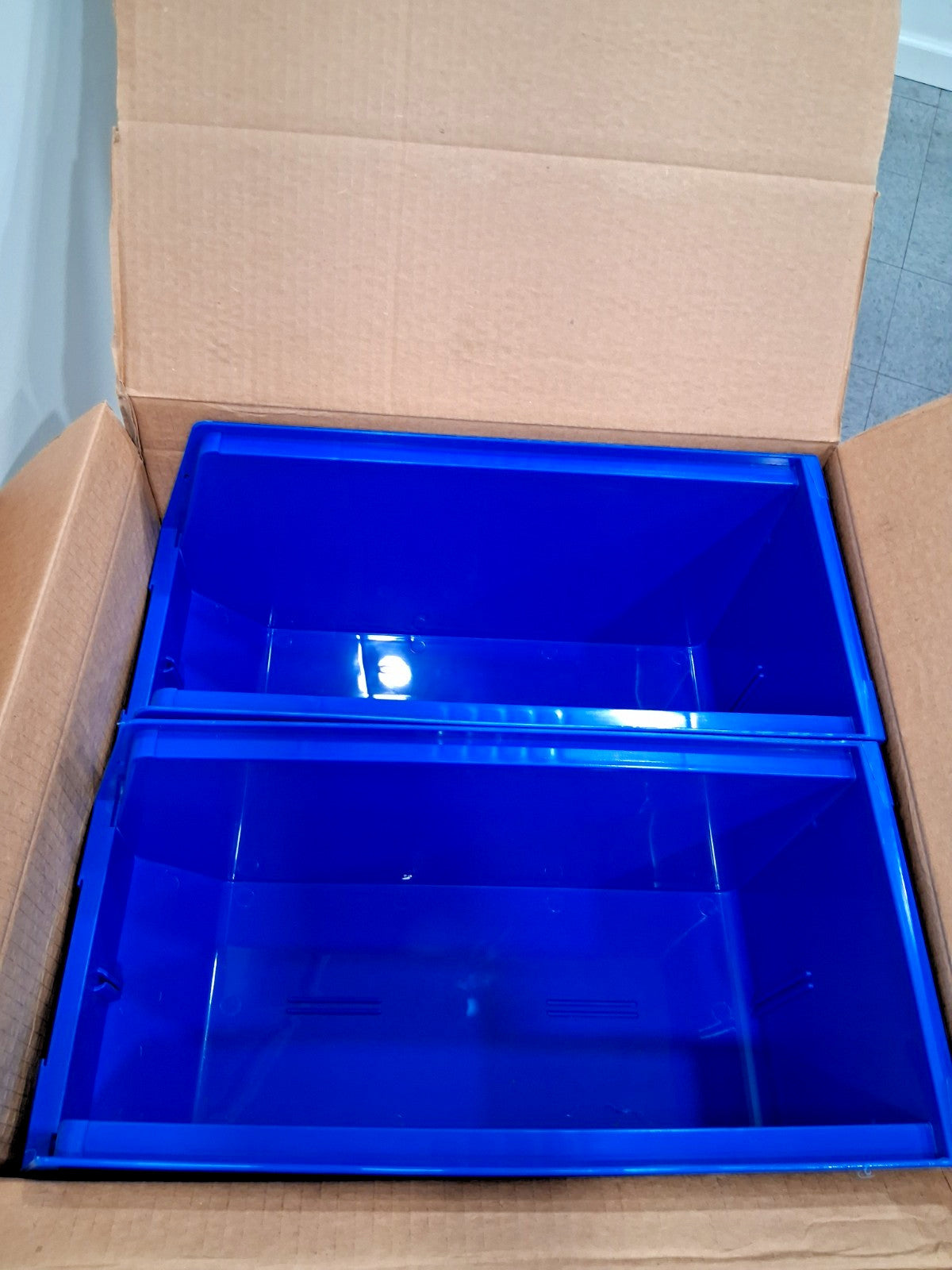 Quantum Storage Plastic Hopper Stacking Bins QTY6 QUS265BL