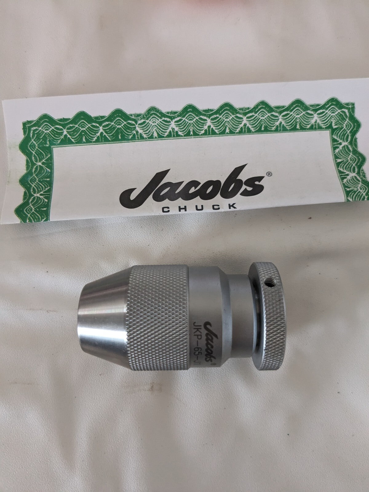 Jacobs Drill Chuck: 1/64 to 1/4" Capacity, Tapered Mount, JT1 31121