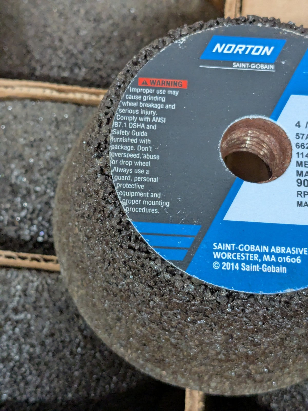 Norton Tool & Cutting Grinding Wheel: 4" Dia, 16 Grit Box of 10 66243510512