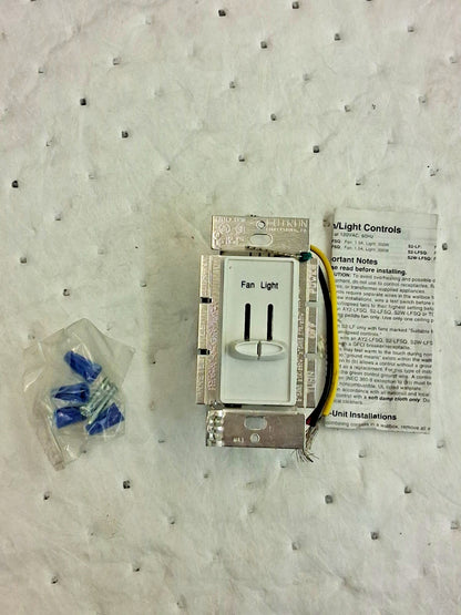Lutron Skylark Dual Dimmer Switch & Fully Variable Fan Control S2-LF-WH