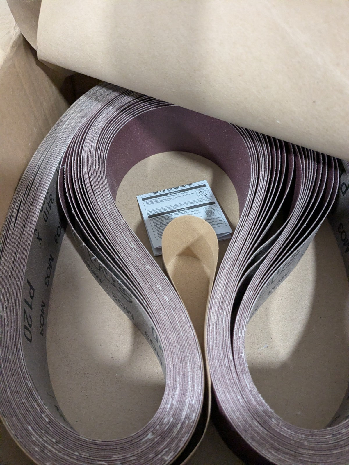 (40) 3M Abrasive Belt: 2" Wide, 60" OAL, 120 Grit, Aluminum Oxide 7010361720