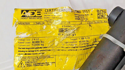 ADB Hoist Rings Center Pull Hoist Ring Screw-On 30000 Lb Capacity 23200