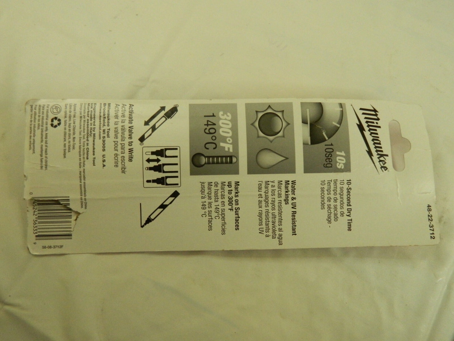 MILWAUKEE TOOL liquid paint marker white 48-22-3712