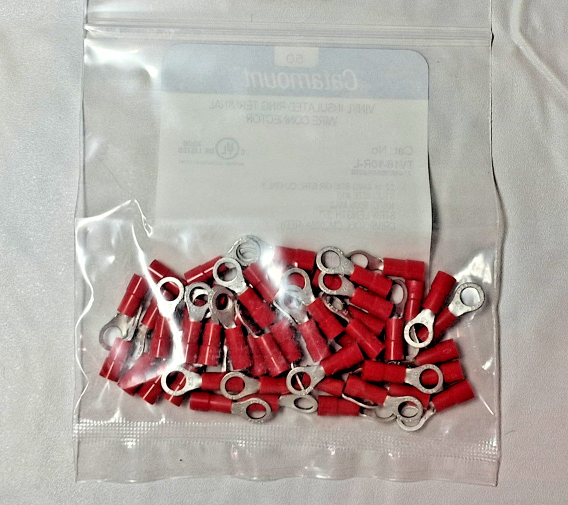 Catamount Circular Ring Terminals PI 22 to 16 AWG QTY500 TV18-10R-L