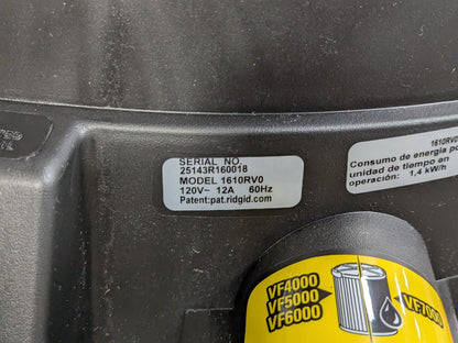 Ridgid Portable Electric Wet / Dry Vacuum 16 Gal Stainless Steel Tank 120v 50353