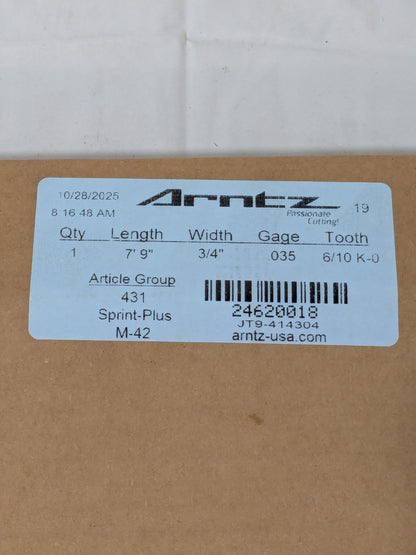 Arntz Bi-Metal Band Saw Blade 3/4" x.035" x 93" x 6/10VT JT9-4143