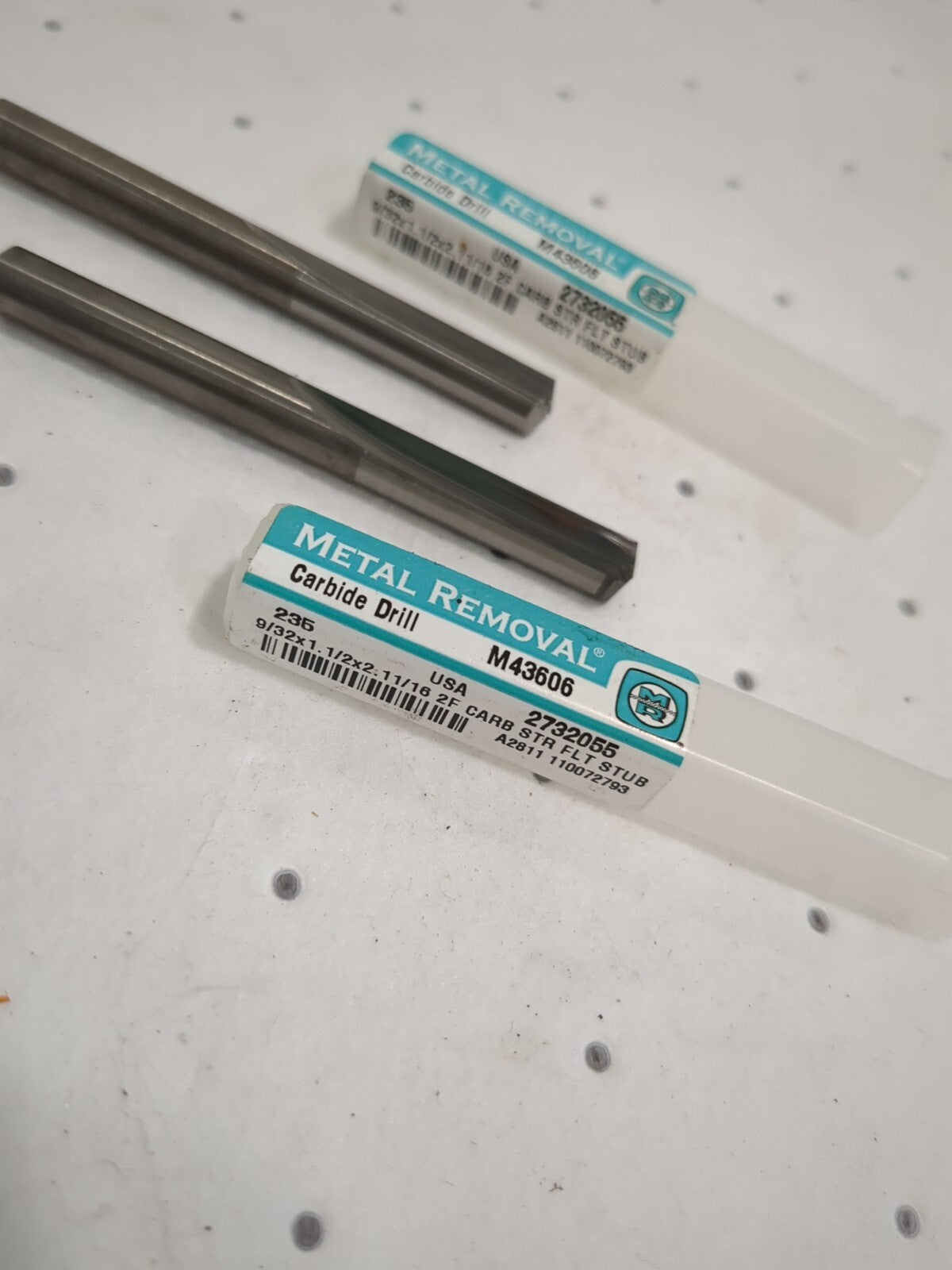 metal removal Straight-Flute Drill Bits 9/32" Dia solid carbide 140deg pt M43606