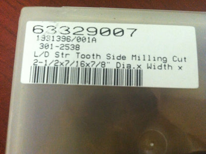 Precision Side Milling Cutter 2-1/2" x 7/16" Straight 14T Uncoated HSS