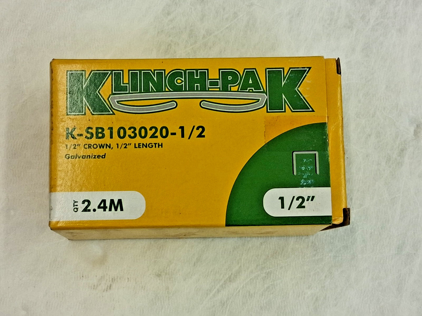 Klinch-Pak Construction Staples 1/2" Leg Length 10PKS Of 24000 K-SB103020-1/2