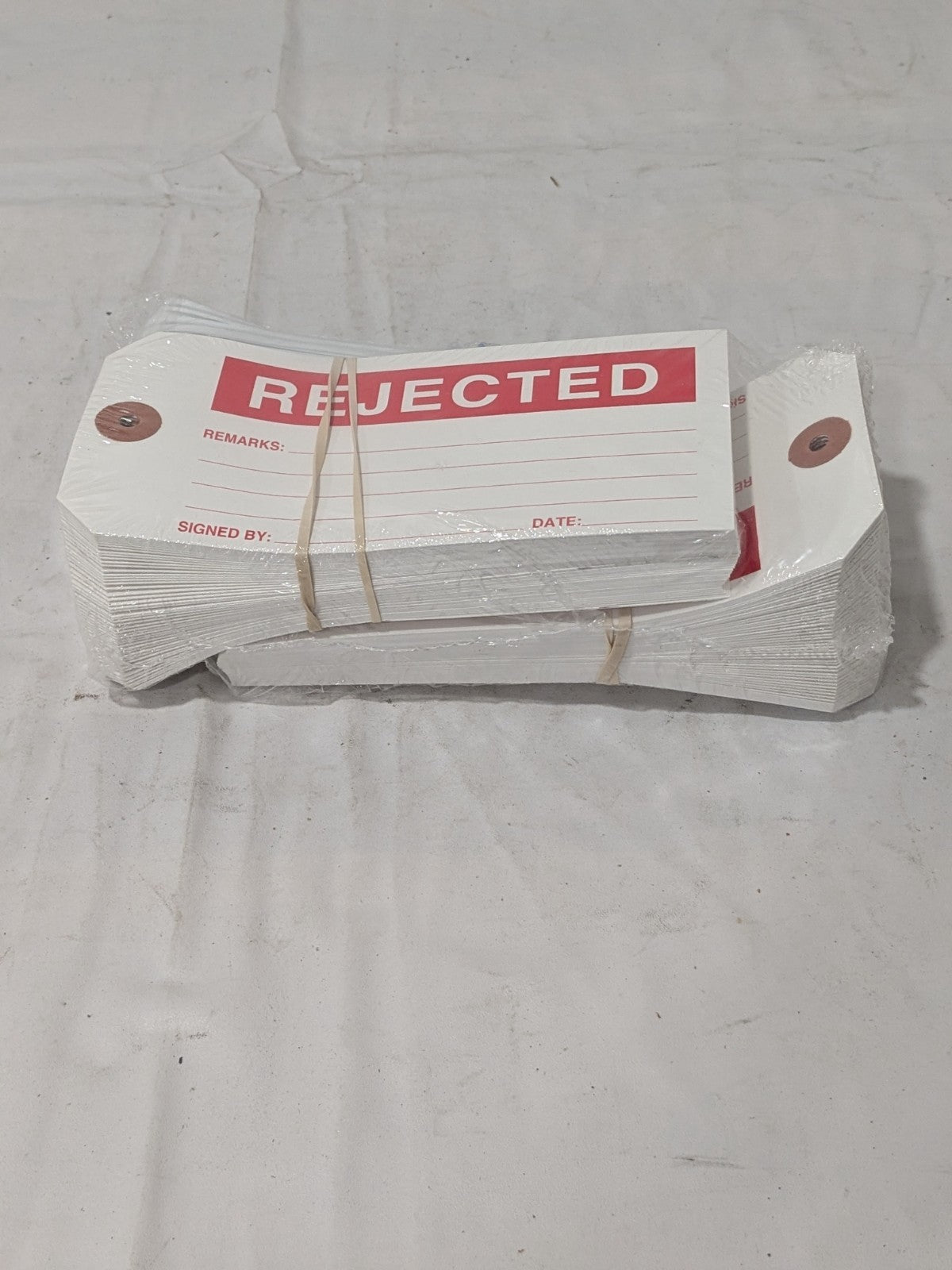 "Rejected" Tag: Rectangle, 2-7/8" High, 6-3/4" Wide, Paperbo
