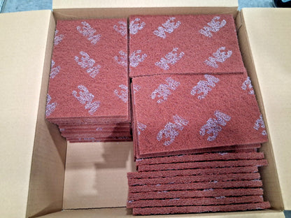 3M Hand Sanding Pads QTY60 Non-Woven Aluminum Oxide Fine Grade Brown 7000121091