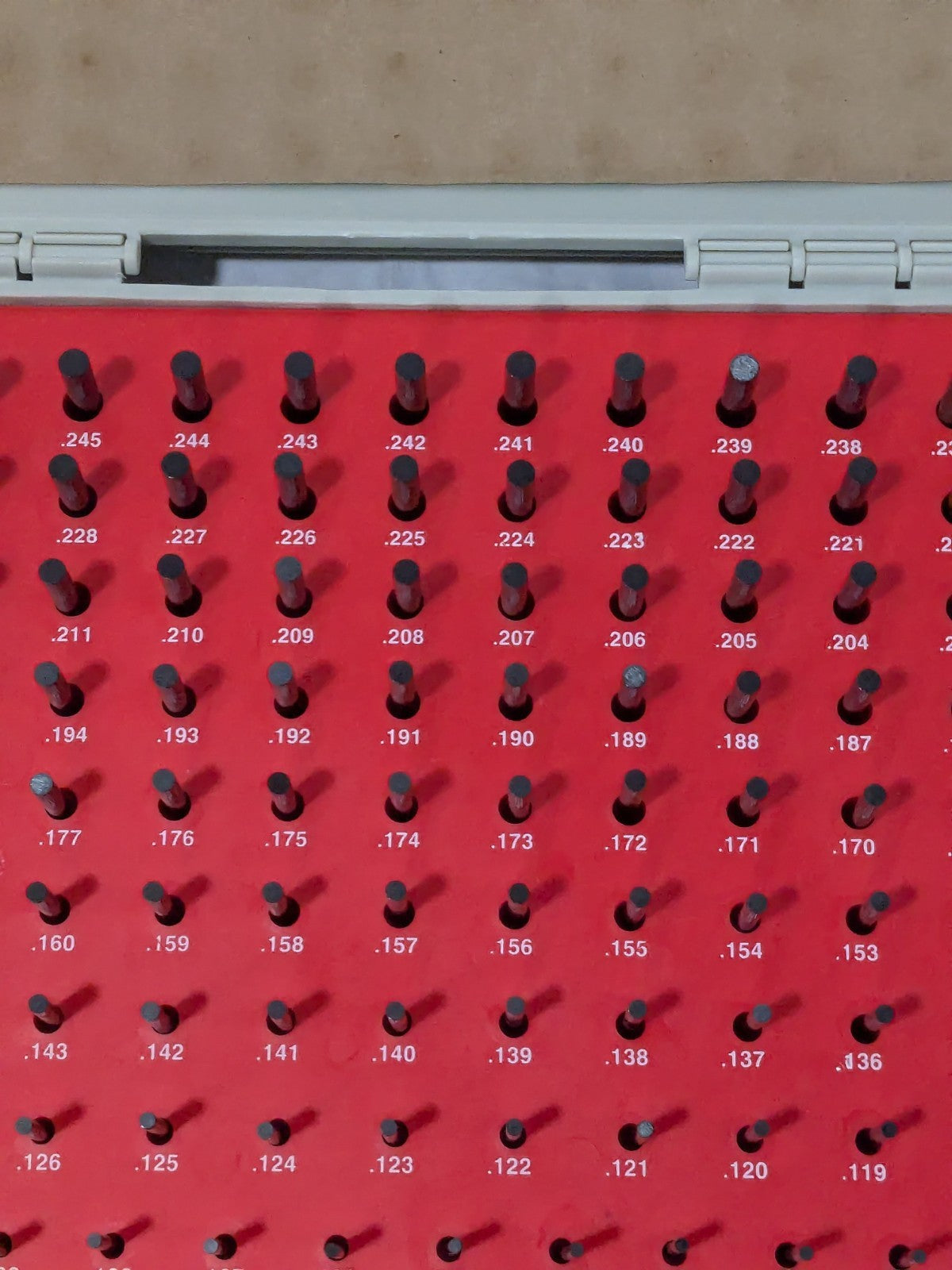 Vermont Gage 190 Pc Class ZZ Plug Gage Set: 0.061 to 0.25" Range 901100400