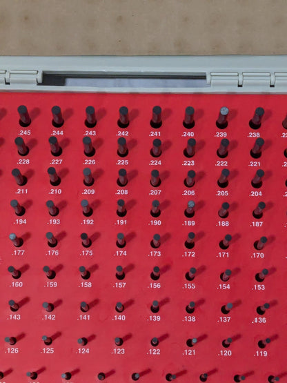 Vermont Gage 190 Pc Class ZZ Plug Gage Set: 0.061 to 0.25" Range 901100400