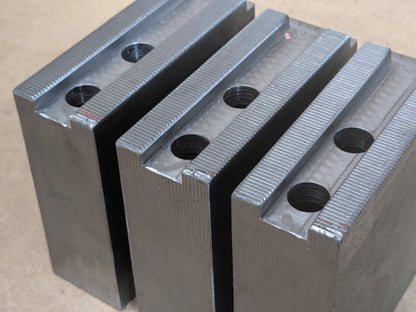 Set of 3 H&amp;R Mfg. Square Serrated Soft Jaws for 12" Lathe Chucks 112-3.