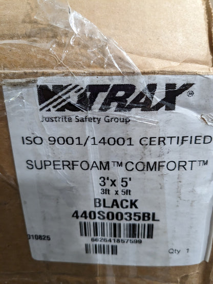 NOTRAX Anti-Fatigue Mat: 5' Long, 3' Wide, 3/4 Thick 440S0035BL