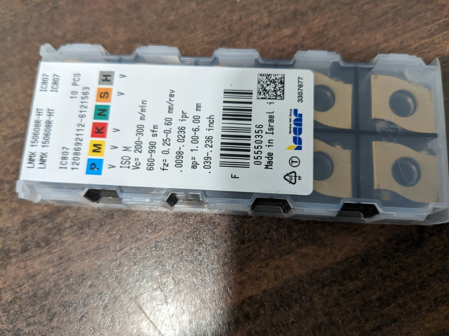 ISCAR Turning Insert 10pk LNMX150608R-HT IC807, Solid Carbide 5550356