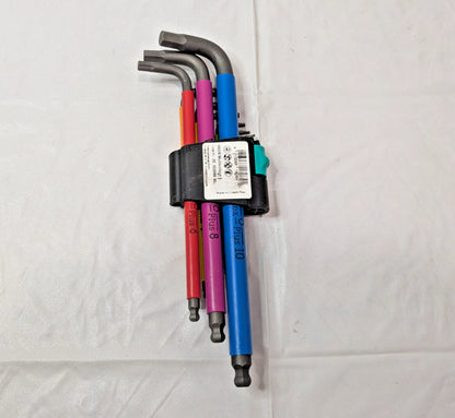 Wera 9 Piece Hex Key Set Ball Color Coded Metric 05022089001