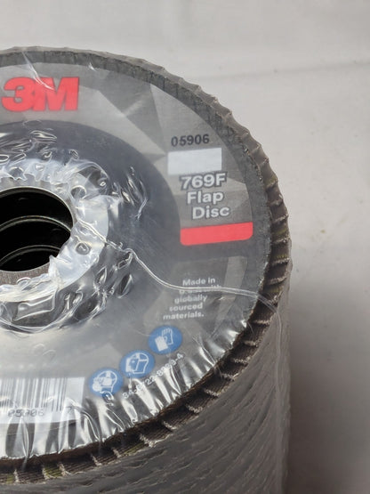 (10) 3M Flap Disc: 4-1/2" Dia, 7/8" Hole, 40 Grit, Ceramic Alumina 7100178130