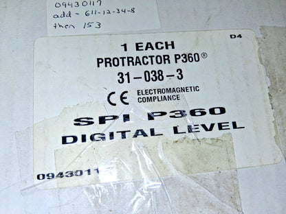 SPI Pro 360 Digital Level Angle Measurement Tool 0.10 dg Resolution 31-038-3