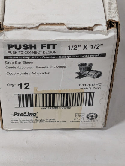1/2" Push-to-Connect Tube x FNPT x Tube x Female Fitting Qty 10 631-103HC