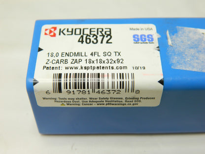 SGS Solid Carbide Square End Mill 0.7087'' Dia, 1.2598'' LOC