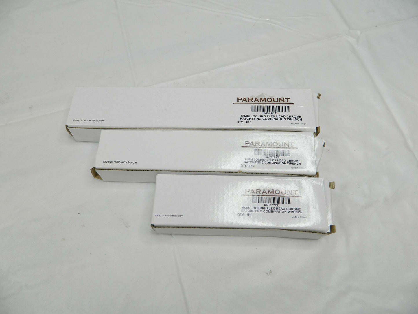 Paramount 3 Piece Chrome Ratchet Combo Wrench Set 9, 14, 18 mm PAR-BLF