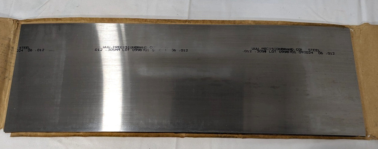 PRECISION BRAND Steel Shim Stock  0.012" x 6" x 18"  *Pack of 10*  16875