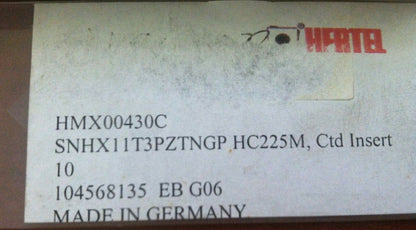 Hertel Carbide Milling Inserts HMX00430C SNHX11T3PZTNGP HC225M Qty 7 81545022