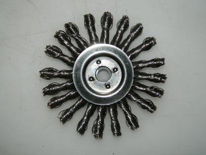 Narrow Face Cable Twist Knot Wire Wheels  4" Dia Arbor Hole 1/2-3/8" Q