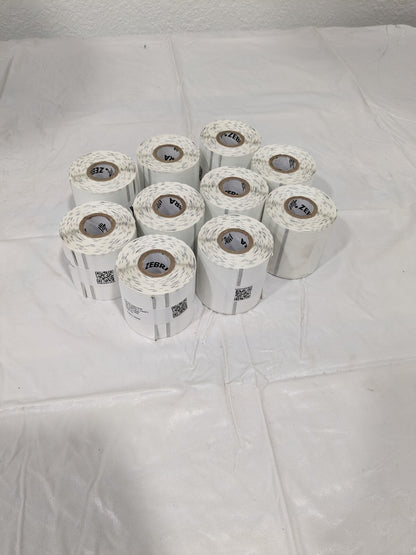 Zebra White 2" X 2" PolyPro 4000D - for Mobile Printers Qty 10 Rolls 1