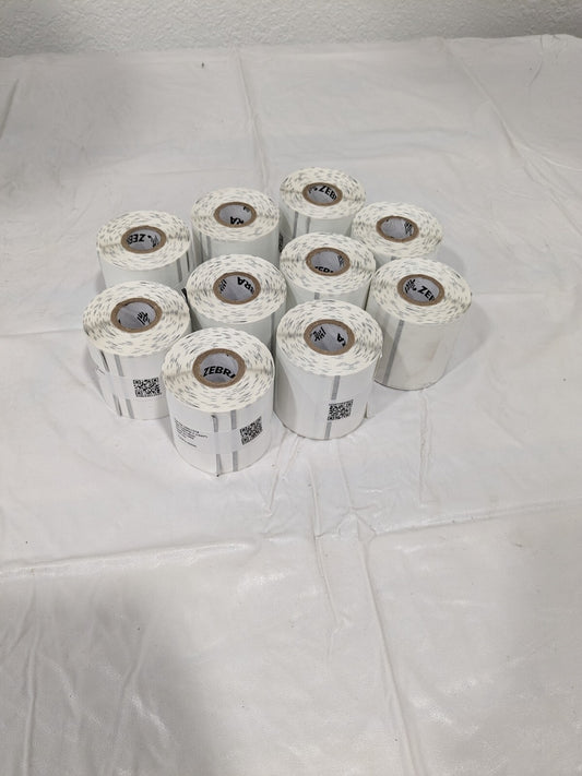 Zebra White 2" X 2" PolyPro 4000D - for Mobile Printers Qty 10 Rolls 1