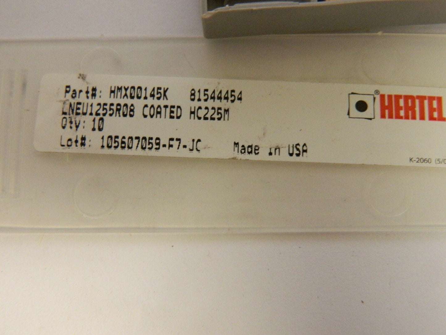 Hertel LNEU1255 Grade HP225M Carbide Milling Insert  QTY 10 81544454