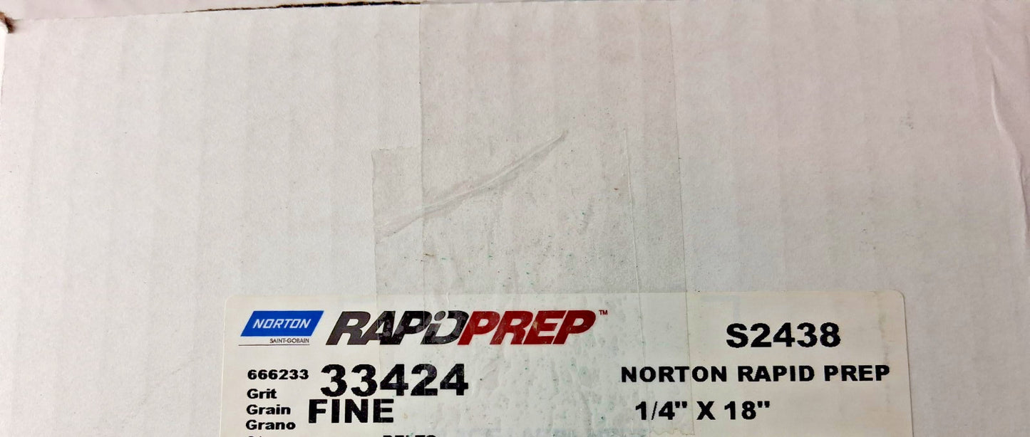 Norton Aluminum Oxide Abrasive Belts QTY15 1/4" Wide 18" OAL 66623333424