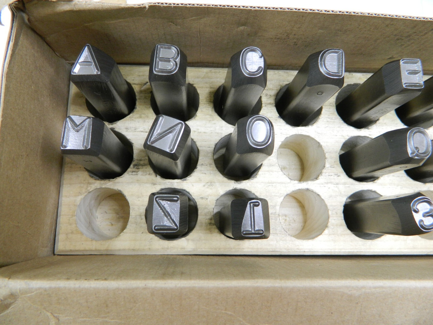 C.H. HANSON Heavy-Duty Stamp Set: 1/2 Character, 25 pc INCOMPLETE 21631