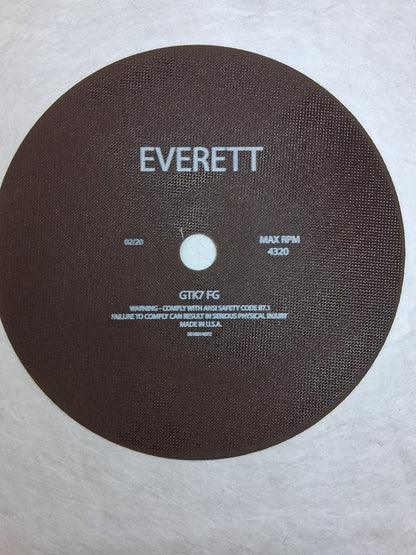 Everett Cut Off Wheel 14" Dia 1/8" Thick 1" Hole 45FG-14