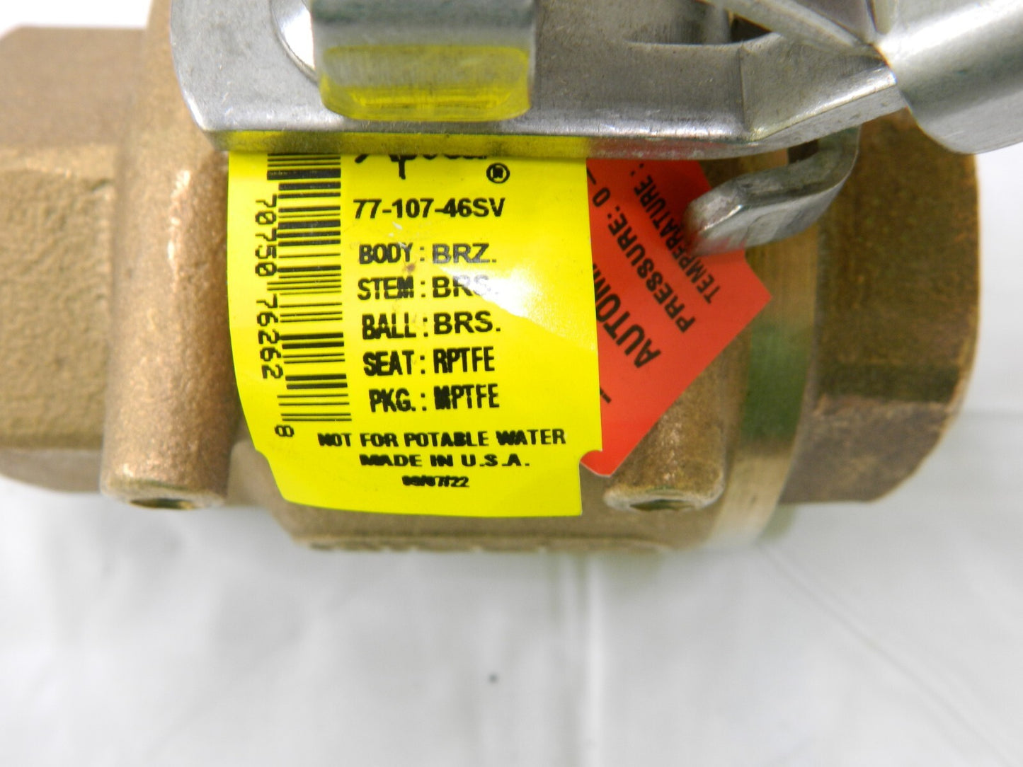 Apollo Manual Ball Valve: 1-1/2" Pipe, Full Port, Bronze FNPT 7710746SV