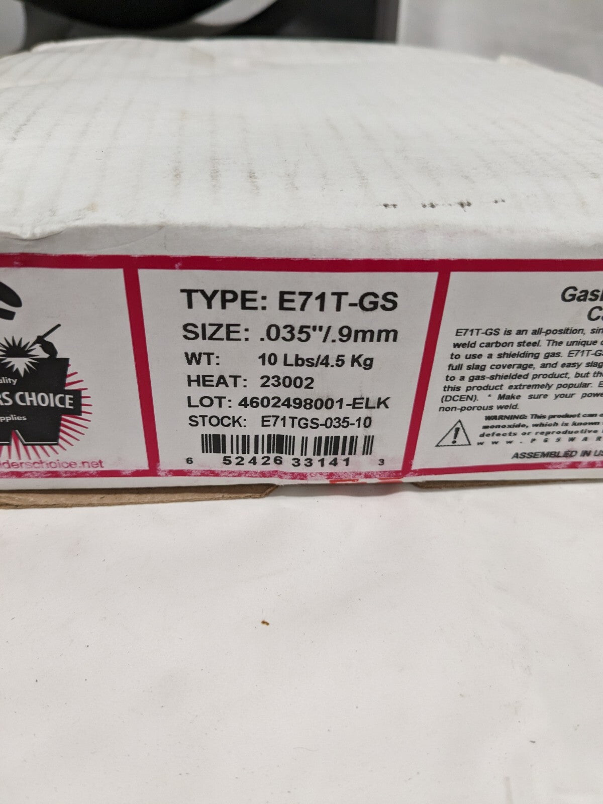 Welder's Choice MIG Welding Wire E71T-GS, 0.0350" Dia Flux Core Gasless 59803163