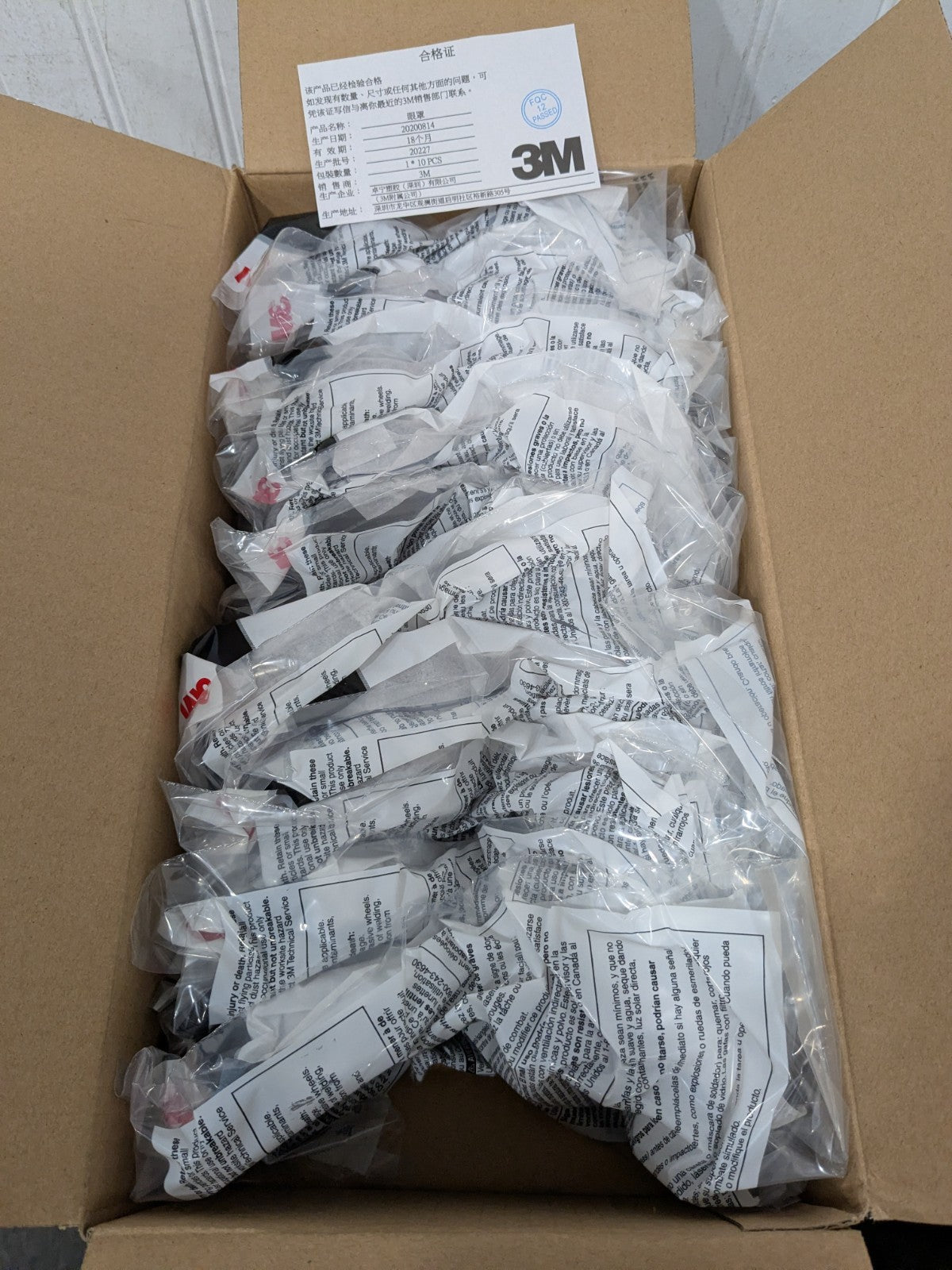 (10) 3M Safety Goggles: Chemical Splash, Clear Polycarbonate Lenses 7000002378