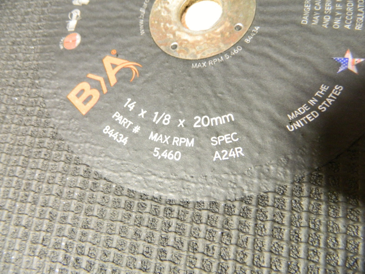Cut-Off Wheel: Type 1, 14 Dia, 1/8 Thick, Aluminum Oxide Qty 5 KP9328