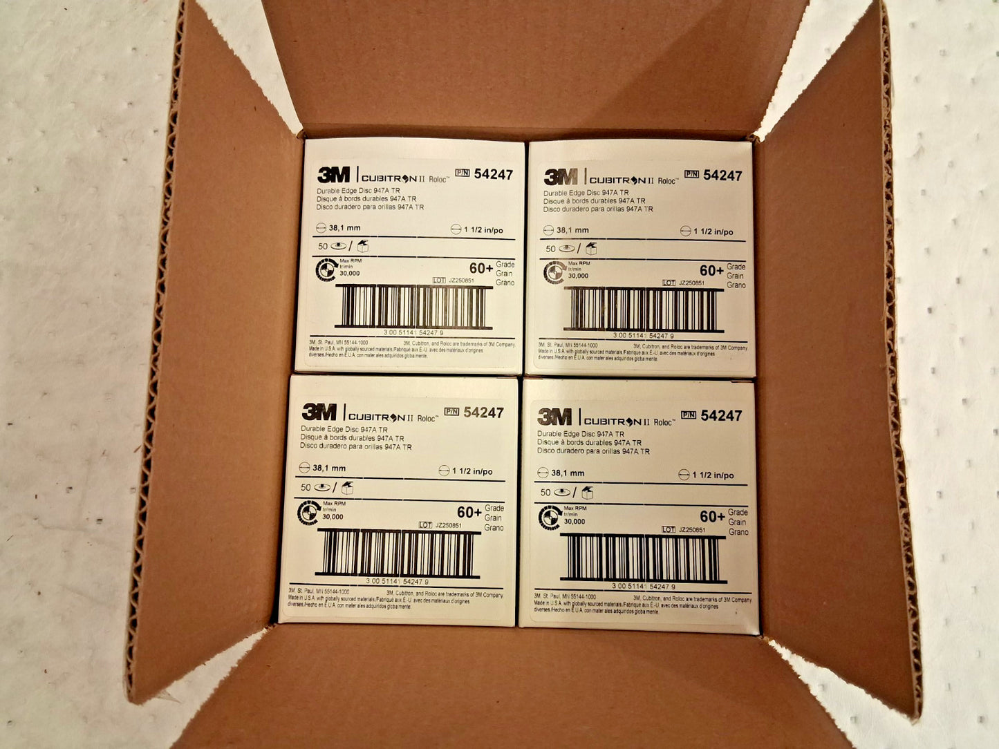3M Quick-Change Ceramic Alumina Discs QTY200 60 Grit 1-1/2" Dia 7100077046