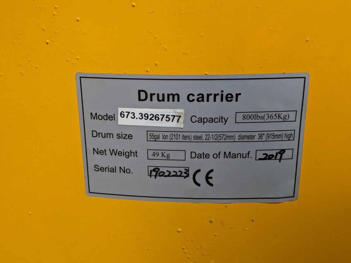 Portable Drum Carrier / Rotator for 55 Gallon Drums 800 lb. Capacity
