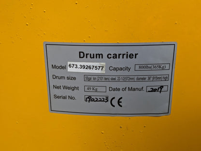 Portable Drum Carrier / Rotator for 55 Gallon Drums 800 lb. Capacity