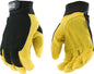5 PAIRS IRONCAT Heavy Duty Cowhide Hook/Loop Gloves Black/Yellow SMALL 86350/S