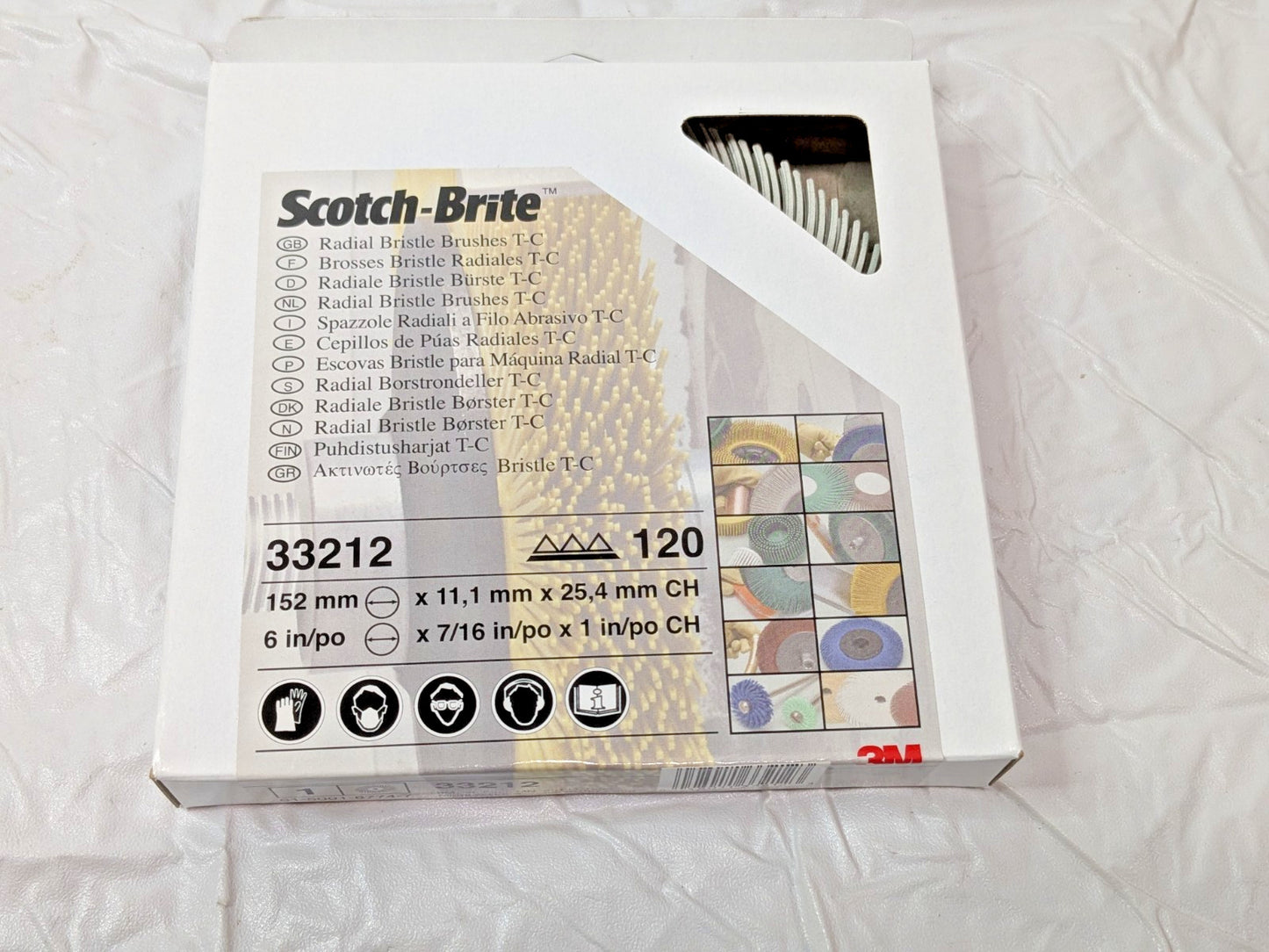3M Scotch-Brite Radial Bristle Brush T-C P120 6" x 7/16" x 1" 33212