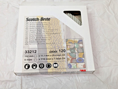 3M Scotch-Brite Radial Bristle Brush T-C P120 6" x 7/16" x 1" 33212