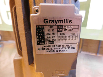 Graymills Cast Iron Suction Recirculation Pump 1HP 230/460V IMS100-F REPAIR